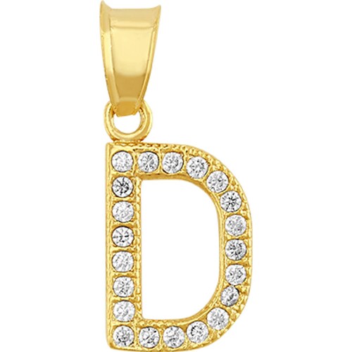 Dije Inicial Circonias D 10K - 3631