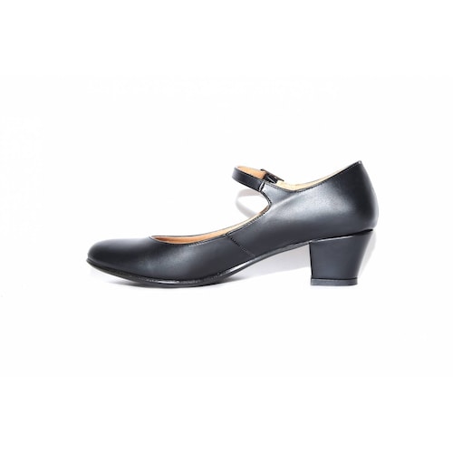 Zapato escolar escolta tacón negro correa 18/21-
