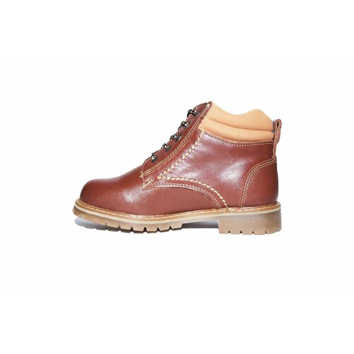 Zapato Bota Niño Cachorro 60352 Piel Café Cosido