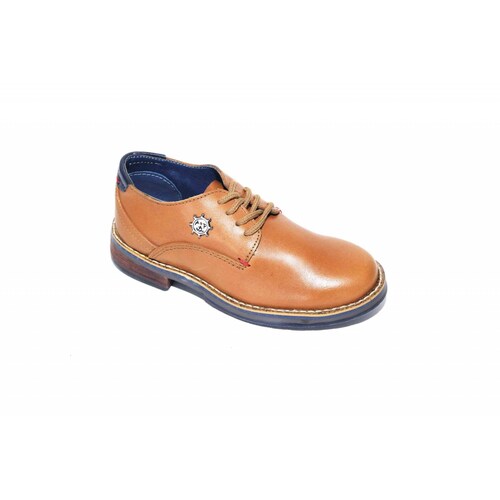 Zapato vestir joven azul plumbago piel café 22/26