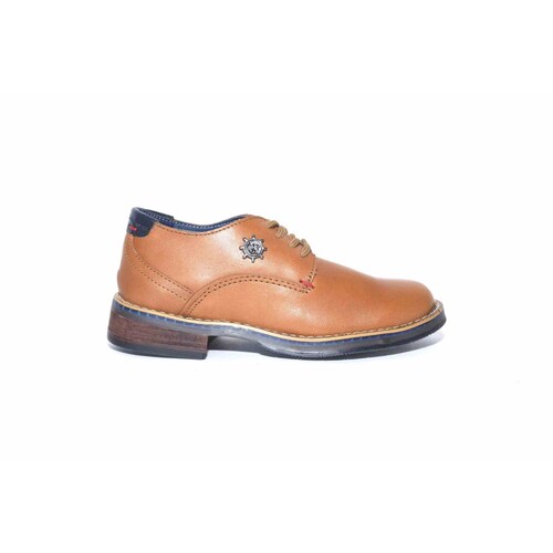 Zapato vestir joven azul plumbago piel café 22/26