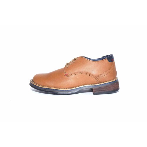 Zapato vestir joven azul plumbago piel café 22/26