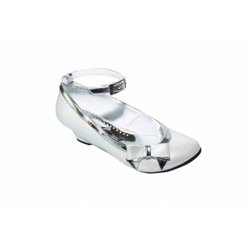 Zapato fiesta niña plata pulsera tacón cuña 18/21-