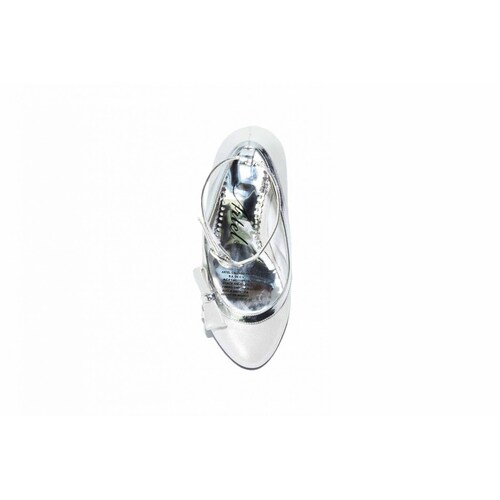 Zapato fiesta niña plata pulsera tacón cuña 18/21-