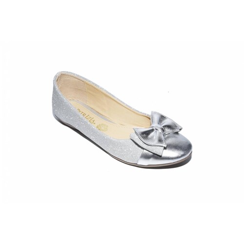 Zapato balerina dama fiesta plata 22/26