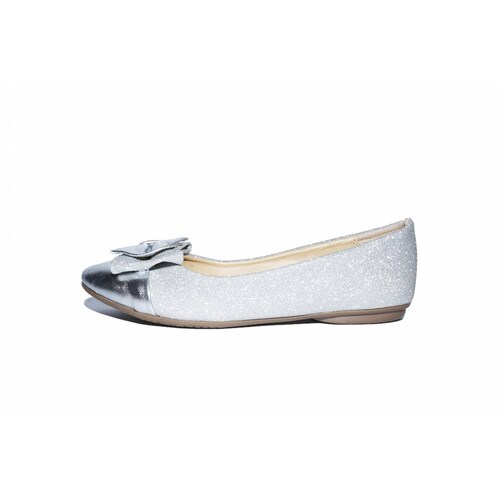 Zapato balerina dama fiesta plata 22/26