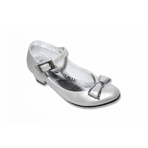 Zapato fiesta niña blanco nacarado tacón 18/21-