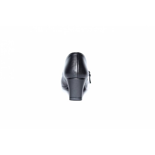 Zapato dama casual negro escolar escolta tacón