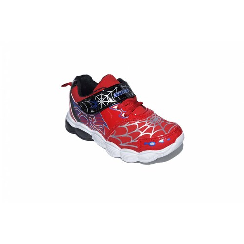 Tenis niño luces rojo negro araña 18/21-