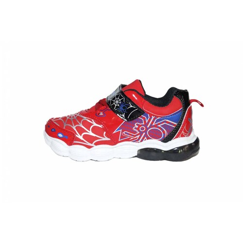 Tenis niño luces rojo negro araña 18/21-