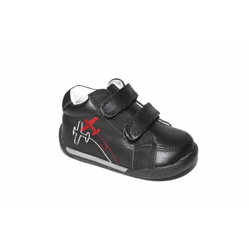 Zapato bota niño cachorro 1073 piel negro 11/12-