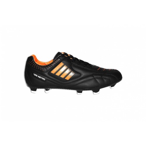 Tenis fútbol soccer metro e 426 negro naranja tacos 22 al 25
