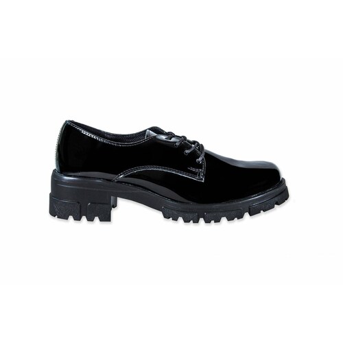 Zapato Dama Green 92011 Charol Tacón Agujetas Cerrado 22-26