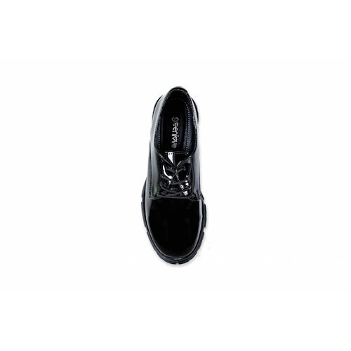 Zapato Dama Green 92011 Charol Tacón Agujetas Cerrado 22-26