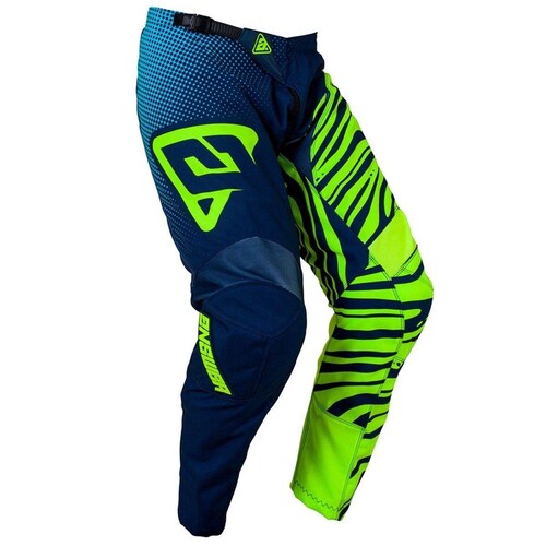 Pantalón Answer Syncron Flow Neón / Azul Moto Cross 