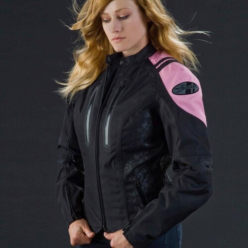 Chamarra Impermeable Joe Rocket Atomic 4.0 Negro / Rosa de Mujer 