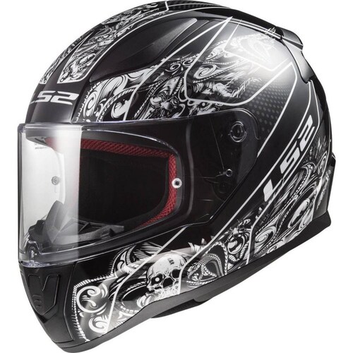 Casco Integral LS2 FF353 Rapid Crypt Negro Mate / Blanco 