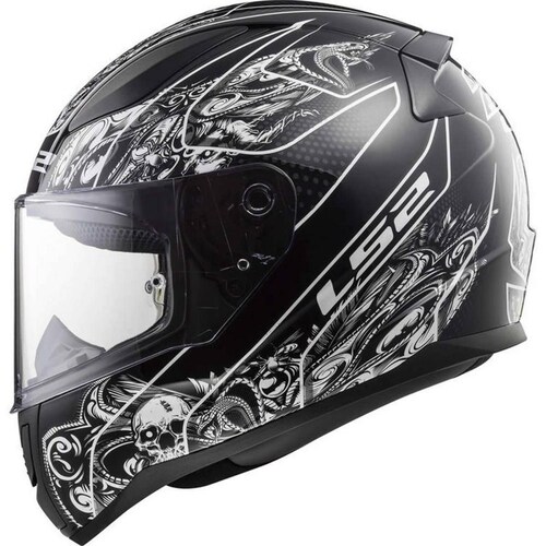 Casco Integral LS2 FF353 Rapid Crypt Negro Mate / Blanco 