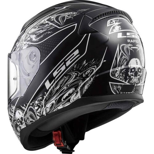 Casco Integral LS2 FF353 Rapid Crypt Negro Mate / Blanco 