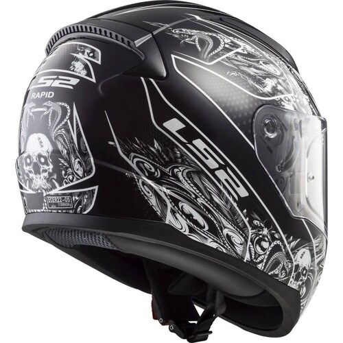 Casco Integral LS2 FF353 Rapid Crypt Negro Mate / Blanco 