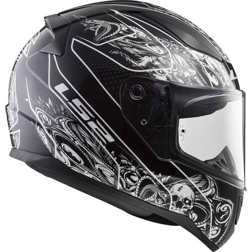 Casco Integral LS2 FF353 Rapid Crypt Negro Mate / Blanco 