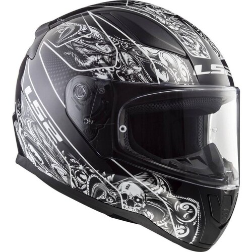 Casco Integral LS2 FF353 Rapid Crypt Negro Mate / Blanco 
