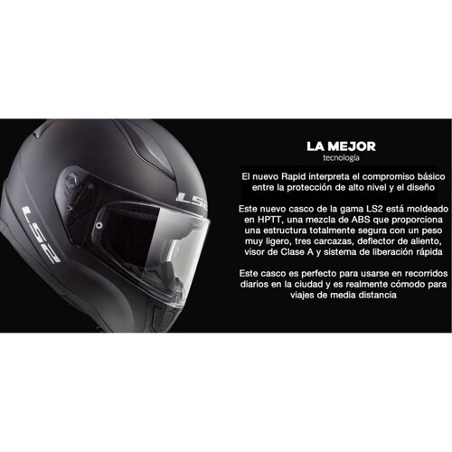 Casco Integral LS2 FF353 Rapid Crypt Negro Mate / Blanco 