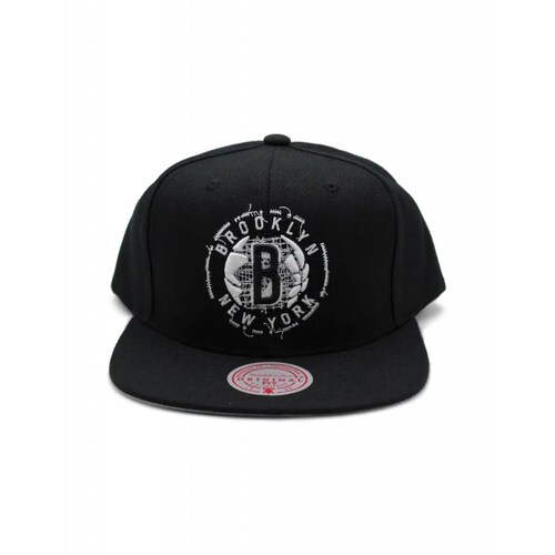 Gorra Mitchell & Ness Embroidery Glitch Brooklyn Nets NBA Basquetbol Negro UNITALLA