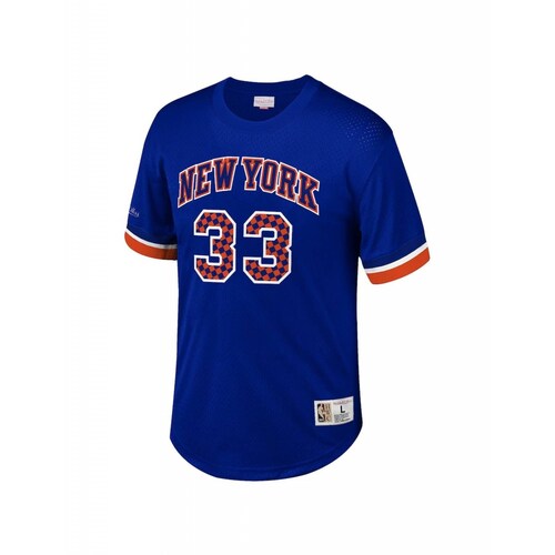 Jersey Mitchell and Ness Mesh Crewneck New York Knicks Patrick Ewing 