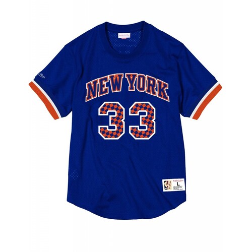 Jersey Mitchell and Ness Mesh Crewneck New York Knicks Patrick Ewing 