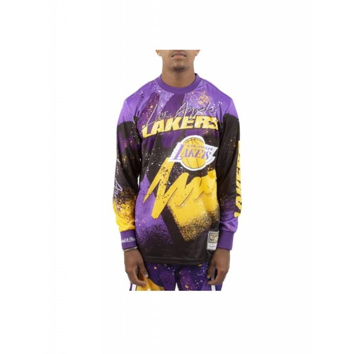 Playera Mitchell & Ness Los Angeles Lakers Hyper Hoops Moto LS Men 
