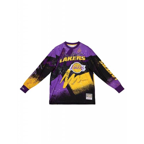 Playera Mitchell & Ness Los Angeles Lakers Hyper Hoops Moto LS Men 
