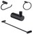 Juego De 4 Accesorios Para Baño Rubinett Acero inoxidable 304  Negro Mate de Lujo