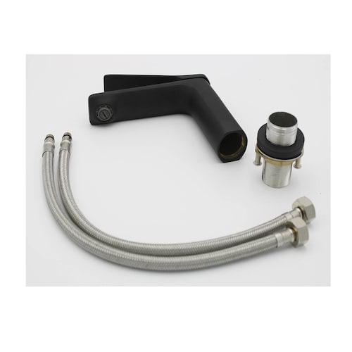Grifo Monomando De Baño Para Lavabo Ovalin Rubinett Negro  Mate De Lujo