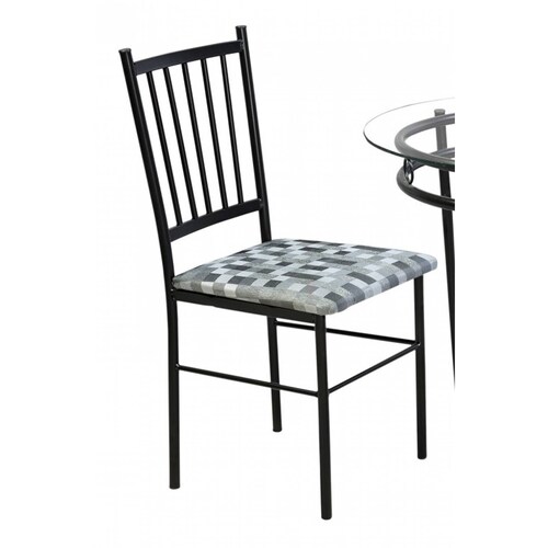 Comedor Oval 4 Sillas Tubular y Cristal Templado.