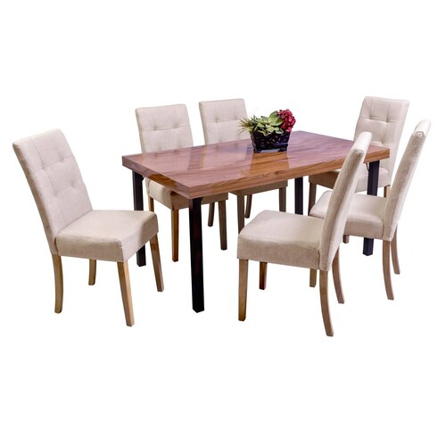 Comedor Angy 6 Sillas en Madera y Cubierta de Formica