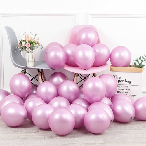 Globo Metálico Perla Rosa, Numero 9 Para Decoración ( 50pz )
