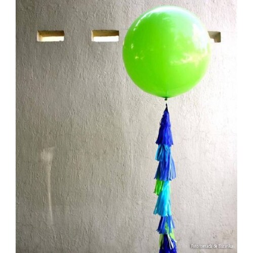 3 Globos Gigantes Esféricos Numero 24 Color Verde Payaso
