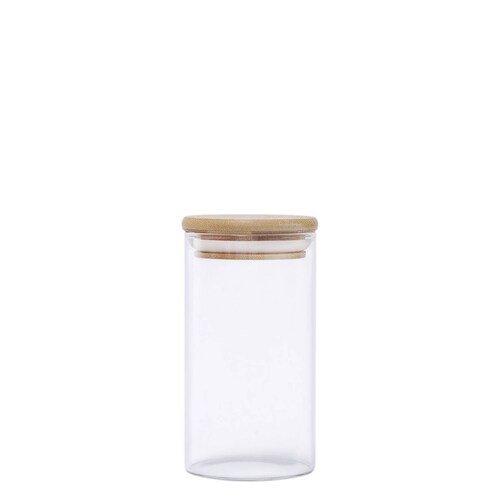2 pz Frascos Especieros De Vidrio Con Tapa De Bamboo 230 Ml.