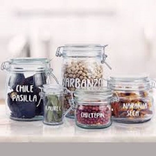 4 Frascos Especieros de Vidrio Hermetico con Broche 200 ml