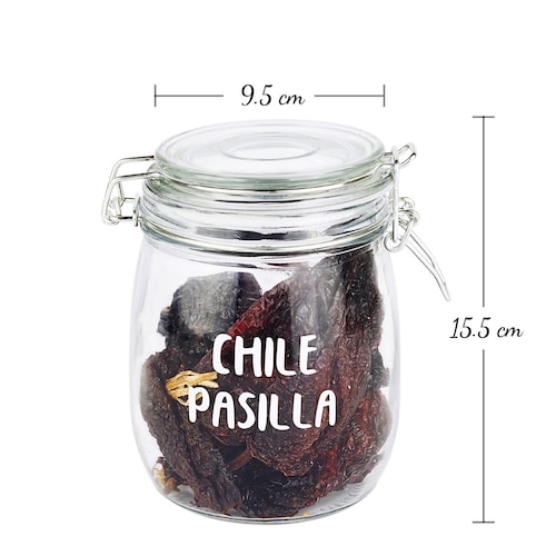 6 Frascos Especieros de Vidrio Hermetico con Broche 750 ml.
