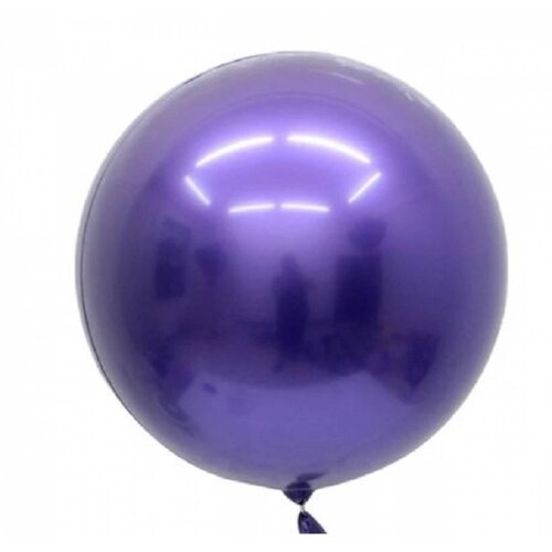 Globo Gigante Metálico Esfera Burbuja Pvc de 24 Pulgadas Morado.