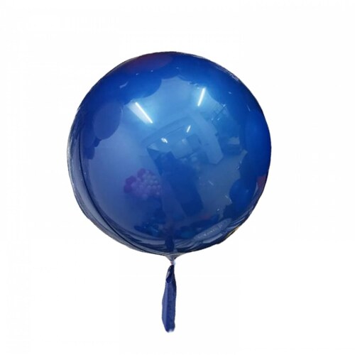 Globo Gigante Metálico Esfera Burbuja Pvc de 24 Pulgadas Azul Rey.