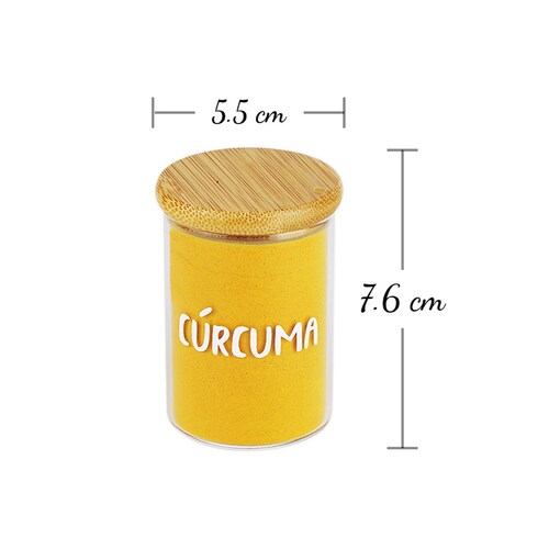 24 pz Frasco Especiero de Vidrio Con Tapa de Bamboo 100 ml.