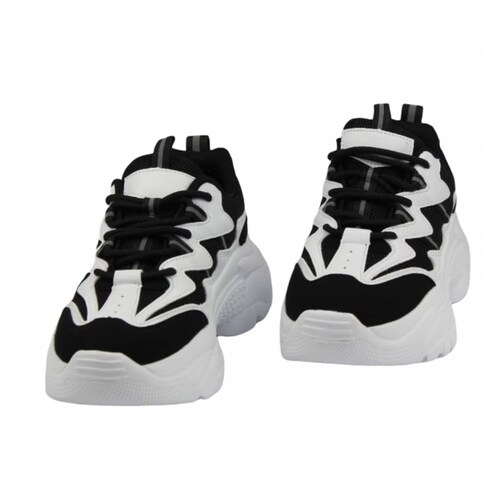 Tenis Sneakers Casual para Dama Hanna MX Coco Black & White