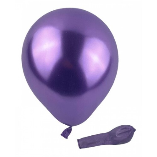 Globo Chrome Latex Del Numero 12 Para Decoración Paq 25 Pz Morado