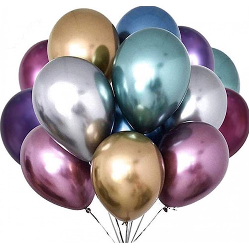 Globo Chrome Latex Del Numero 12 Para Decoración Paq 25 Pz Morado