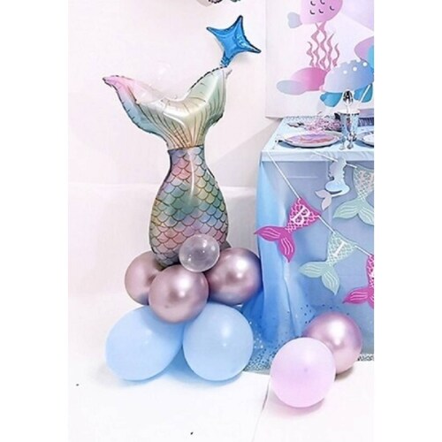 2 pz Globo Metalico Cola de Sirena, Decoracion Fiestas