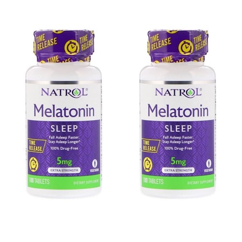 2 pz Natrol Melatonin Sleep, Liberacion Prolongada 5mg, 100 tabletas