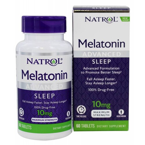 2 pz Natrol Melatonin Advance, Formula Avanzada para dormir, 10mg, 60 tabletas